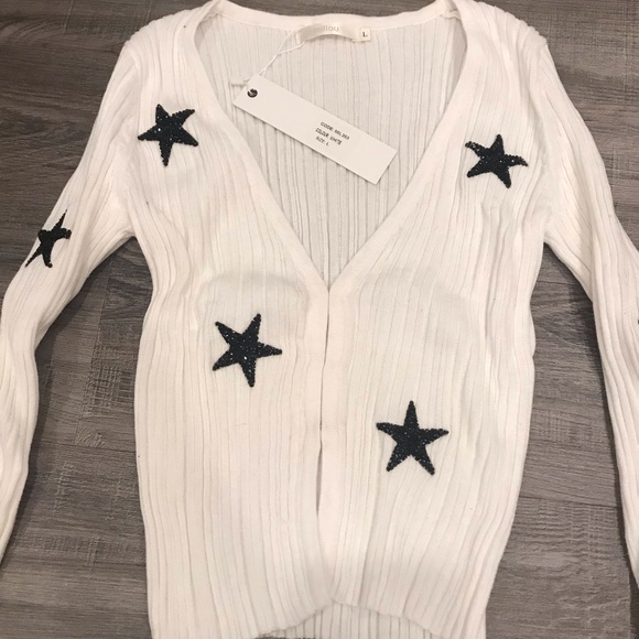 LF star patch fine gauge crop cardigan sweater - Picture 6 of 8